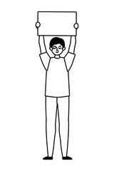 Man protesting for human rights vector design