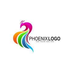 Obraz premium Phoenix logo with colorful design illustration, Eagle icon, Bird logo