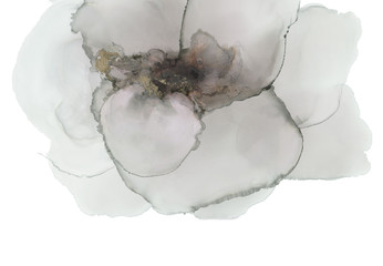 Abstract artwork. Trendy wallpaper. Ink colors in grey