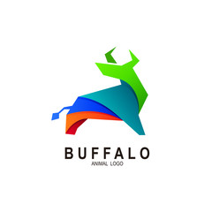 Buffalo logo with colorful design template, Animal icon, Bull, Cow