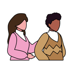 couple of people on white background