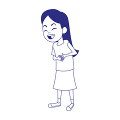 Obraz premium cartoon girl laughing icon, flat design