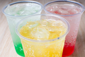 Flavored tropical fruit and ice sodas