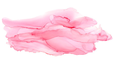 Hand painted ink texture. Abstract background in pink. Watercolor textures. Alcohol ink