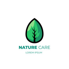 Green leaf modern logo vector design. Fresh nature icon with flat and simple style. For business branding and trademark. High resolution EPS 10