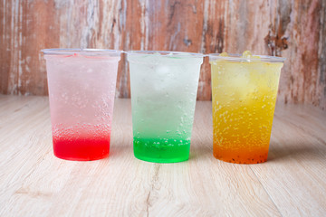 Flavored tropical fruit and ice sodas