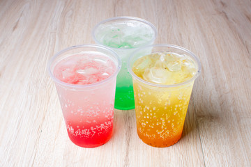 Flavored tropical fruit and ice sodas