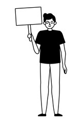 Man protesting for human rights vector design