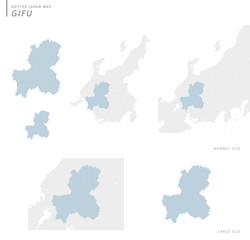 Fototapeta na wymiar dotted Japan map, Gifu