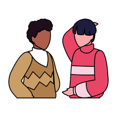 young men on white background