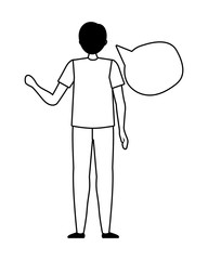 Avatar man with communication bubble vector design