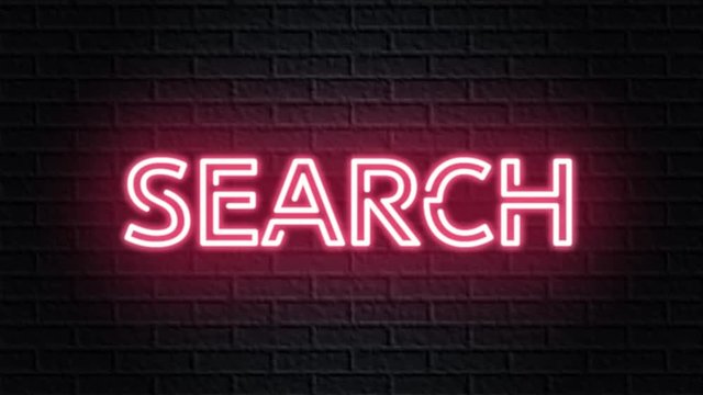 red neon video animation search