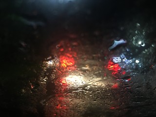 driving in night in rain