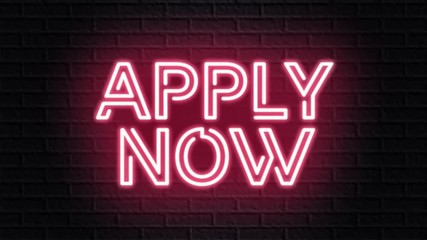 red neon video animation apply now