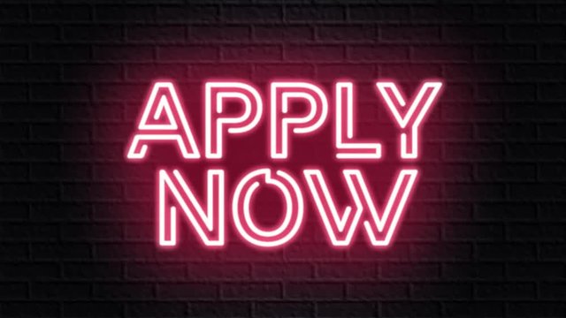 red neon video animation apply now