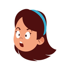 surprised woman icon, flat design