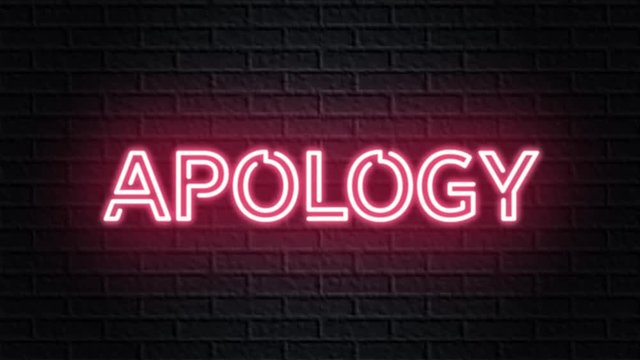 red neon video animation apology