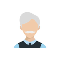 Isolated old man head vector design