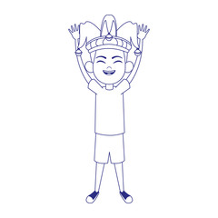 happy boy with jester hat icon, flat design