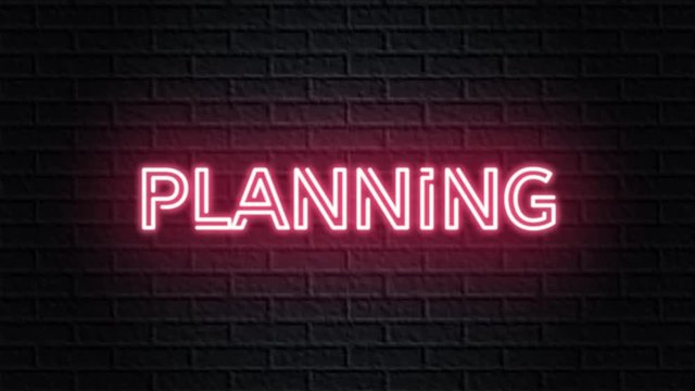 red neon video animation planning