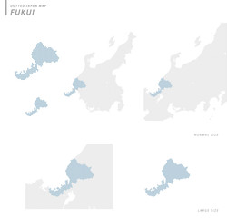 Fototapeta na wymiar dotted Japan map, Fukui