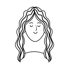 woman face icon, flat design
