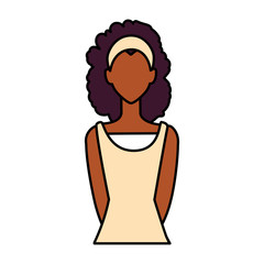 woman faceless standing on white background