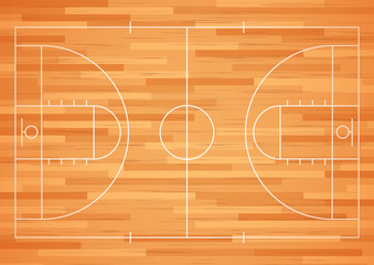 Basketball court floor with line. Vector illustration