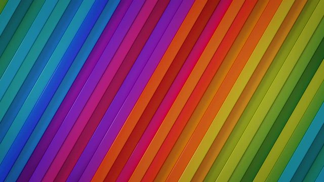 Rainbow spectrum gradient lines. Abstract motion graphics. Seamless loop 3D render animation