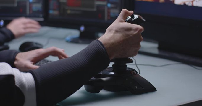Man using remote controller