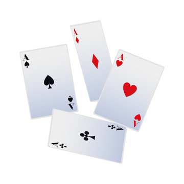 aces of playing cards icon, flat design