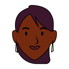 head of woman smiling on white background