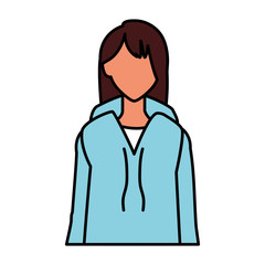 woman faceless standing on white background