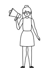 Woman protesting for human rights vector design