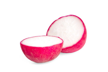 Small garden radish an isolated on white background