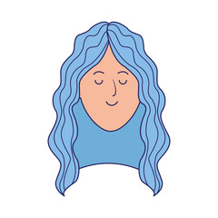 woman face icon, flat design