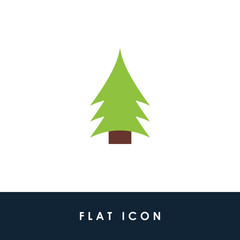 Flat Icon Christmas Tree Illustration Vector Design. Using For Banner, Postcard