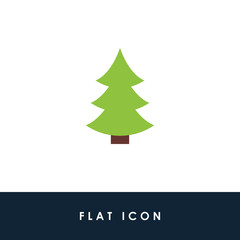 Flat Icon Christmas Tree Illustration Vector Design. Using For Banner, Postcard