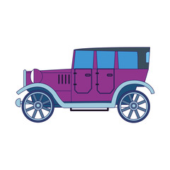 purple vintage car icon, colorful design