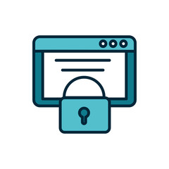 tablet data security internet of things line and fill icon