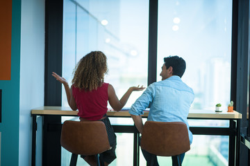 two Business people are consulting business with partners