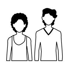 men faceless with different poses on white background