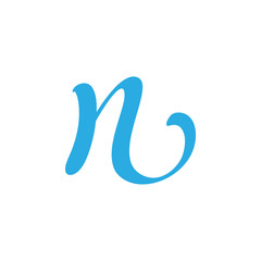 letter n curves simple flow logo vector