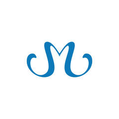 Obraz premium letter m curves simple flow logo vector