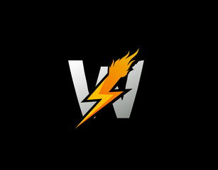 Fire Flash W Letter Logo Icon