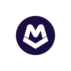 letter m book shape logo vector