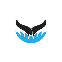 fish tail whale symbol vector