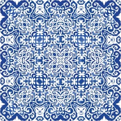 Portuguese ornamental azulejo ceramic.