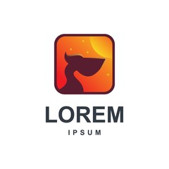pelican with square logo design
