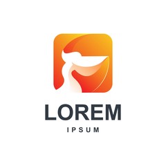 pelican with square logo design